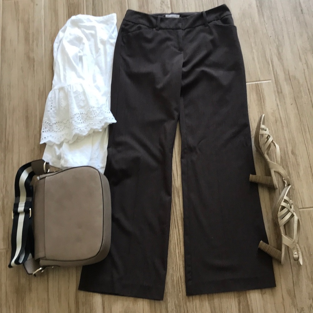 NY&Co deep burgundy pleated work pants